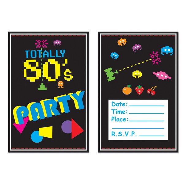 Beistle 80'S Invitations (8 Pack)