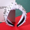 Christmas Snowflake Headband for Women Pearl Rhinestone Jewelry Snaowflake Hairband Winter Holliday Wide Knot Headband Christmas Party Favors Gifts