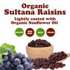 Organic Sultana Raisins, 12 Ounces – Non-GMO, Unsweetened, Unsulfured, Lightly Coated with Organic Sunflower Oil, Vegan, Paleo Friendly, Bulk. No Sugar Added. Vitis Vinifera Linne