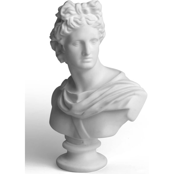 Garwor Apollo Bust Greek and Roman Mythology God of Sunlight 6 inch Resin Head Bust Sculpture Figurine Home Decor