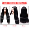 200% Density V Part Wig Human Hair Straight Brazilian Virgin Human Hair Wigs for Black Women Upgrade U Part Human Hair Wig Full Head Clip In Half Wig No Leave Out Lace Front Wigs Natural Color 22 Inch