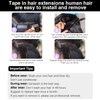 Liqusee Kinky Straight Tape In Hair Extensions Human Hair 100% Remy Hair Natural Black 16 inch 20pcs 50g/Pack Double Sided Seamless Skin Weft Tape ins Real Human Hair Extensions for Black Women