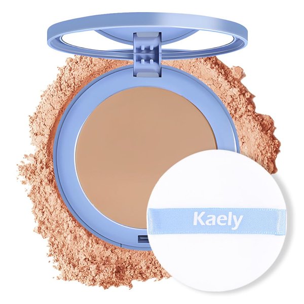 Kaely Oil Control Pressed Powder,Matte Setting Powder Compact,Face Finishing Powder Makeup,Long Lasting Waterproof Powder Foundation,polvo compacto de maquillaje,Lightweight,Vegan,250 Radiant Sand