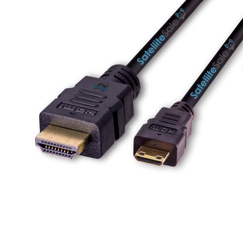 SatelliteSale Digital 1.4 Mini HDMI to HDMI Cable Universal Wire 4K/30Hz 10.2Gbps PVC 2160p Black Cord 3 Feet