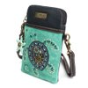CHALA Dazzled Cell Phone Crossbody Purse-Women PU Leather Multicolor Handbag with Adjustable Strap - Turtle - turquoise