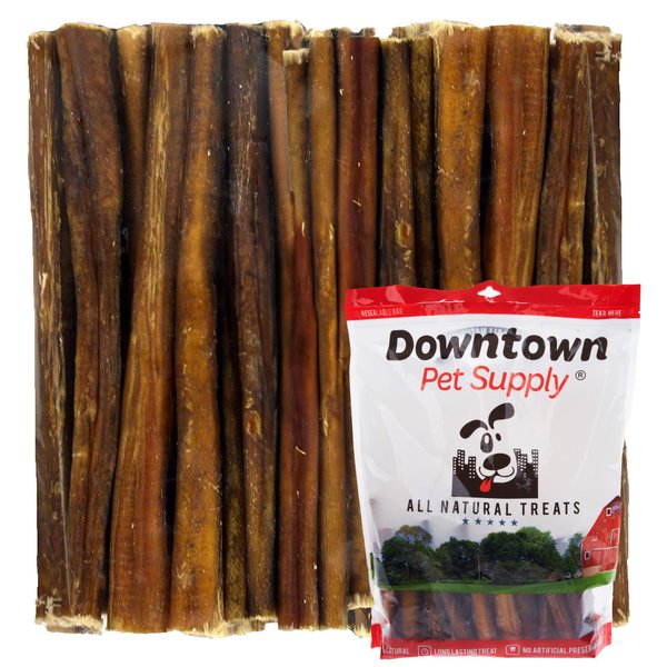 Downtown Pet Supply Bully Sticks for Dogs, Junior Size (6", 12-Pack) Rawhide Free Dog Chews Long Lasting Non-Splintering Pizzle Sticks - Low Odor Bully Sticks for Small Dogs