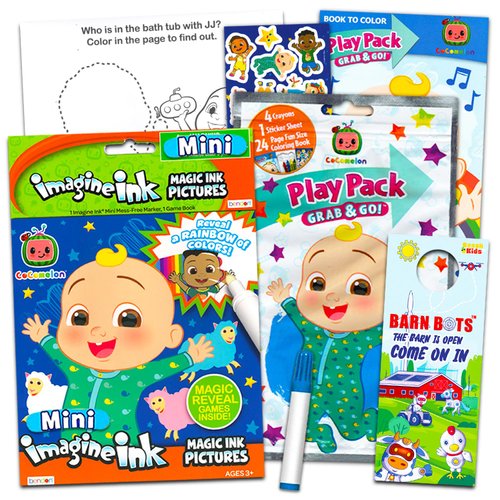 Cocomelon Mess Free Coloring Book Set - Cocomelon No Mess Coloring Bundle Includes 2 Cocomelon Activity Books with Mess Free Markers Plus Door Hanger | Cocomelon Coloring Pages