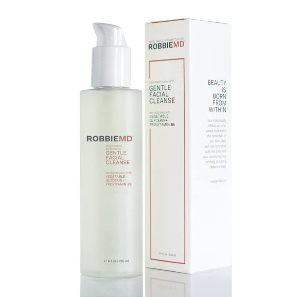 RobbieMD Gentle Facial Cleanse Gel Based Cleanser, Plant Based Surfactants and Provitamin B5 (6.7 oz/200 ml)
