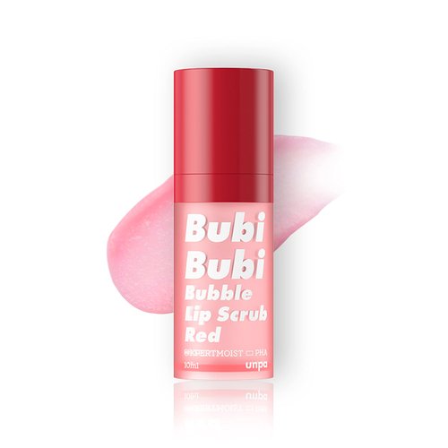 UNPA Bubi Bubi Bubble Lip Scrub Red 0.33 Fl Oz| Lip Bubble Moisturizer & Lip Scrubber | Lip Care Products for Lip Repair & Lip Lightening | Lip Scrubs Exfoliator & Moisturizer | Korean Lip Moisturizer