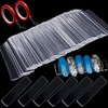 100PCS Transparent Nail Art Display Stand,With 2 Rolls Double-Sided Tape For Practicing,Acrylic Nail Tips Display Strips,Fake Nails Art Tips Practice Holder For Salon Home Nail Accessory Office Decor