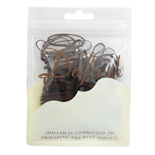 Dofash 2 * 75MM Snag-free Elastic Hair Ties Rubber Bands for Hair Elastic Hair Bands Hair Rubber Bands Hair Elastics for Women's Hair - 150pcs (Brown)