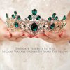 Olbye Wedding Tiara Green Crystal Crown for Women and Girls Queen Crowns and Tiaras Baroque Crown Gold (Style2)