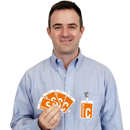 SmartSign Contractor Reusable ID Badge with Bulldog Clip | 3" x 2.125"