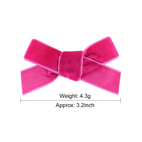 Hot Pink Hair Bow Clip - 2Pcs Baby Girls Velvet Hair Bows for Girls Toddler Bows Alligator Hair Clips Hair Barrettes Accessory for Babies Infant Toddlers Kids Gifts