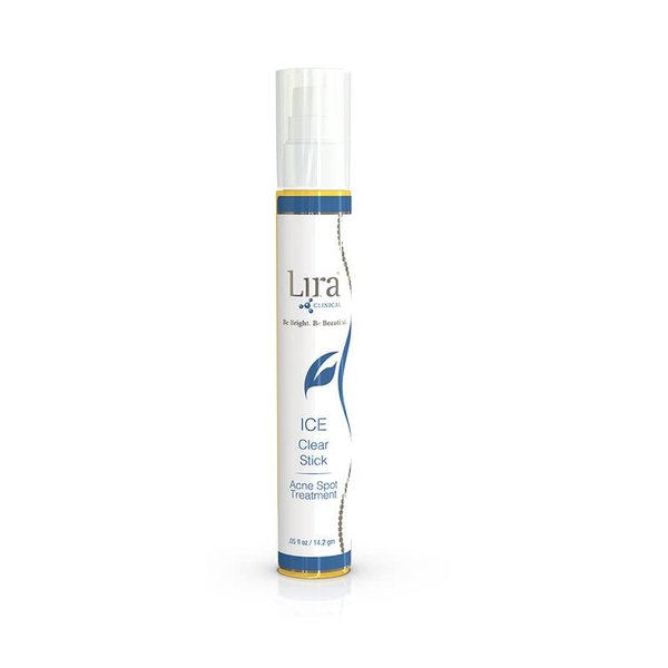 Lira Clinical Ice Clear Stick - On-the-Go Acne Spot Treatment Stick Infused with Salicylic Acid & Collagen Peptides - Quick Fix Pimple Stick to Combat Breakouts & Reduce Redness - 0.5 fl oz