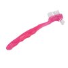 HURRISE Denture Brush, Denture Toothbrush False Teeth Brush, False Teeth Brush, Dirt Removal, Plaque Removal Ergonomic Double Sided Soft Hair Safe Portable Professional (Pink)