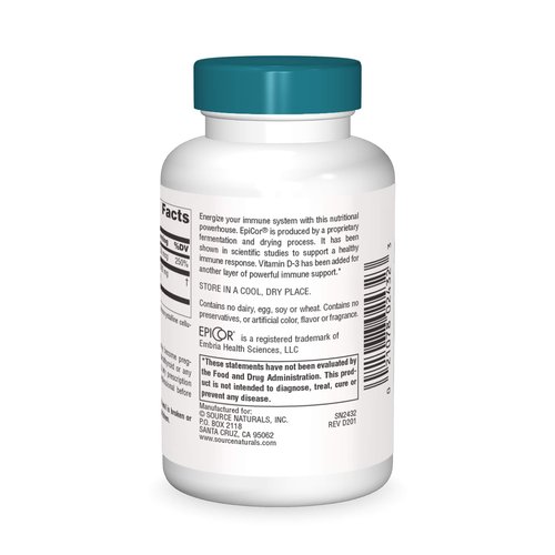 Source Naturals Wellness EpiCor with Vitamin D-3 for Heightened Immune Defense - 30 Capsules
