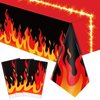 Fire Heroes Table Cloth Firefighter Themed Birthday Party Supplies Plastic Firefighter Table Cover Flame Theme Firefighter Tablecloth for Party School Activity(3 Pieces)