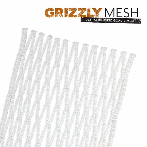 StringKing Grizzly 1s Semi-Soft Goalie Lacrosse Mesh Kit with Mesh and Strings (White)