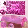 Winrayk Hot Pink Birthday Party Decorations for Girls Women Pink Balloon Garland Arch Kit with Sequin Backdrop Tablecloth Lipstick Lip Heart Starburst Foil Balloons Princess Birthday Party Decorations