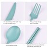 Camping Utensil Set, Reusable Utensils Set with Case, Plastic Cutlery Set Forks Spoon Tableware Chopsticks, Portable Cutlery Set for Travel Picnic Camping or Daily Use (Dark Green)