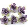 6 pc Lot Violet Beige Apple Blossom Silk Flower Hair Clips