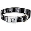 Buckle-Down Seatbelt Buckle Dog Collar - Tinker Bell Scenes Black/White - 1" Wide - Fits 9-15" Neck - Small