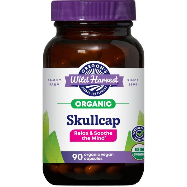 Oregon's Wild Harvest Organic Skullcap Vegan Capsules | Traditional Herbal Supplement, 90 Count