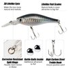 Dr.Fish 5 Pack Crankbait Lipless Minnow VIB Hardbait Sinking Bass Lure Plug Pencil Bait Chrome Laser Painting 3D Eyes Rattle Balls Treble Hook Split Ring Tackle Box Freshwater Shad Perch Walleye