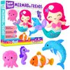 KRAFUN Mermaid Sea Animals Beginner Sewing Kit for Kids Art & Craft kit, Includes 5 Soft Plush Dolls, Instructions & Felt Materials for Learn to Sew, Embroidery Skills, Gift for Girls Educational