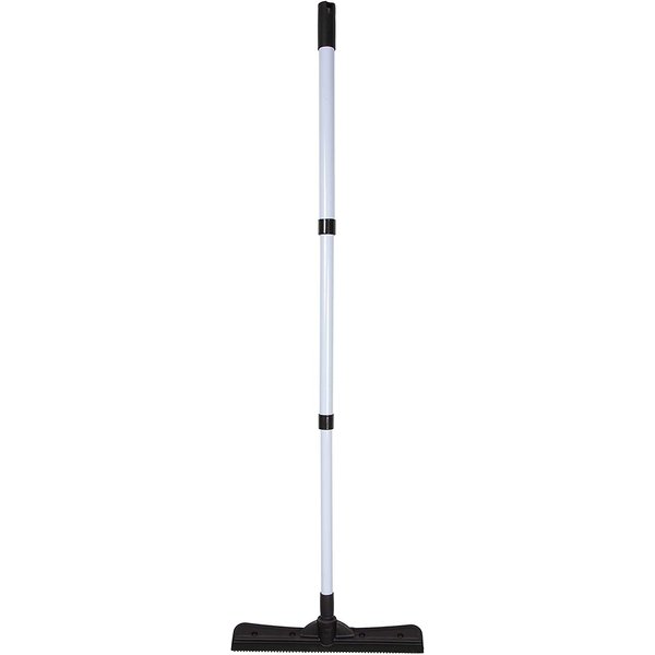 FURemover Compact Pet Hair Remover Rubber Broom with Carpet Rake and Squeegee, Gray and Black