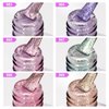 RARJSM Aurora Cat Eye Gel Nail Polish Set 6 Colors Velvet Silver Glitter Purple Pink Green Champagne Galaxy Star Cloud Ice Gel Polish with Magnet Stick UV LED Curing Requires Soak Off Home Salon