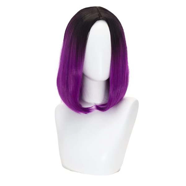 TSNOMORE Bob Ombre Purple Wig for Women Shoulder-length Straight Short Synthetic Bob Wig Halloween Costume Party Cosplay Wig