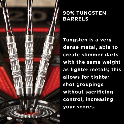 Viper Diamond 90% Tungsten Soft Tip Darts with Storage/Travel Case, Silver Rings, 16 Grams