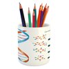 Ambesonne Science Pencil Pen Holder, DNA Bases Chemistry Biochemistry Biotechnology Science Spiral Genetic, Ceramic Pencil Holder for Desk Office Accessory, 3.6" X 3.2", White Blue
