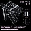 AORAEM Extra Long Square Full Cover Nail Tips 240PCS XXXL Clear Full Cover Fake Nails False Nails 12 Sizes Tapered Square Press on Fake Nail Tips for Acrylic Nails Salons Home DIY with Box
