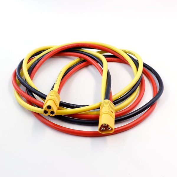 JIECHUN Amass MT60 Male to Female Adapter Connectors Converter Plugs with 12AWG Gauge Cable Wire High Current for RC Lipo Battery (2-Pack)