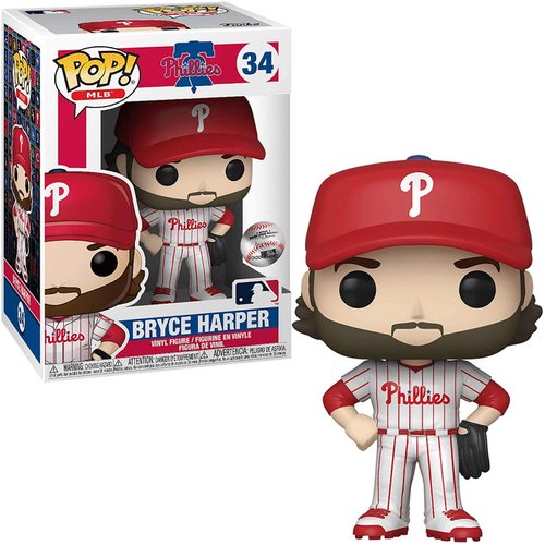 Bryce Harper Philadelphia Phillies White Jersey #34 Pop Sports MLB Action Figure (Bundled with EcoTek Pop Protector to Protect Display Box)