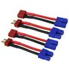 4pcs RC LiPo Battery Connector Adapter Compatible with EC3 to Deans T Male Female Connectors ESC Charger with 5cm 14awg Wire(2 Pairs)