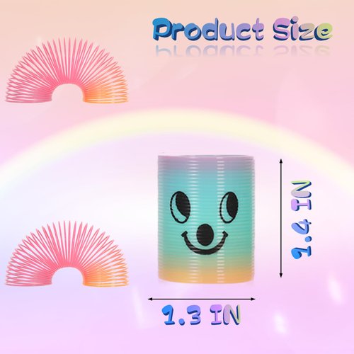 Irnushka 30 Pcs Mini Spring Rainbow Coil Party Favors for Kids, Plastic Coil Toys Bulk,Mini Plastic Coil Spring Toy for Easter Egg Filler Party Favor Carnival Prize Birthday Goodie Bag Stuffers