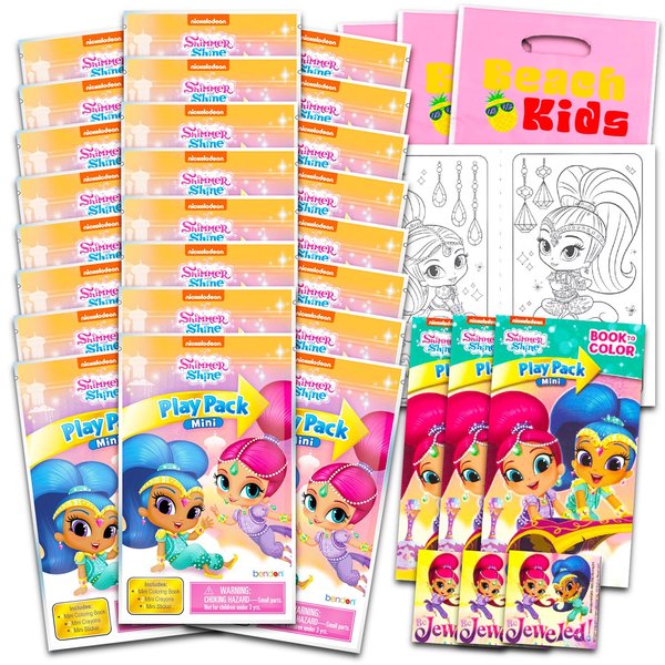 Shimmer and Shine Mini Party Favor Set - Bundle with 24 Nick Jr Genie Play Packs of Coloring Pages, Stickers, More | Nickelodeon Birthday Supplies