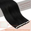 Sunny Hair Tape in Hair Extensions Human Hair Black Tape in Extensions Jet Black Tape ins Human Hair Extensions Real Hair Extensions Tape in Black Hair Extensions 10pcs 18inch