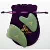 Set of 2 Gua Sha Facial Massagers of Jade Stone, Excellent massage and Skincare Tool