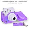 Sunmns Mini 12 Instant Camera Case, PU Leather Protective Compact Case Compatible with Instax Mini 12 Instant Camera (Bright Purple)
