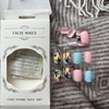 Summer Press on Nails Short Square Fake Nails Pink Blue False Nails with Black Coconut Tree Designs Hawaii Glue on Nails Summer Stick on Nails Full Cover Pink Acrylic Nails Glossy Artificial Nails