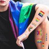 Rainbow Temporary Tattoo Stickers Pride Day LGBT Gay Tattoos Love Heart Peace Waterproof Arm Body Art Temporary Tattoo Pride Parades Celebration Party Supplies Pride Accessories 10 Sheets
