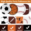 Sports Birthday Party Decorations 80Pcs Sports Party Plates and Napkins Baseball Football Soccer Basketball Rugby Disposable Paper Plates Napkins for Boy Birthday Party Decoration Supplies Favors