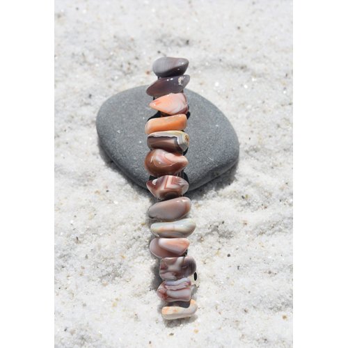 Pink Botswana Agate Stone French Barrette Hair Clip 4" or 100 mm Length