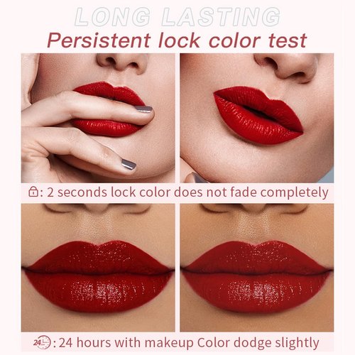 Qifylmaf 10 Colors Lipstick, Matte Liquid Lip Gloss Set, Long Lasting & Waterproof Natural Tube Red Lip Gloss Ingredients & Non-Sticky Lip Tint