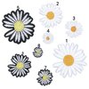 Minason Embroidered Iron on Patches for Clothing: 8Pcs Black/White Flower Daisy Petal Sew on Applique Repair Patch DIY Craft Accessories for Clothes Jacket Jeans Dress Backpacks
